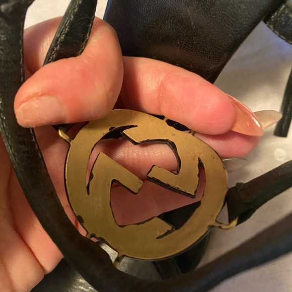 Authentic GUCCI black lace up up blondie heels - Picture 6 of 8